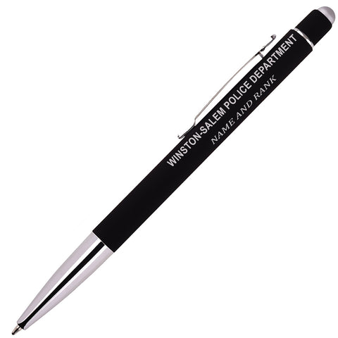 Ink Pen Silver Trim Personalize 2 in 1 Ballpoint Pen / Stylus