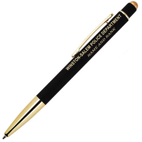 Ink Pen Gold Trim Personalize 2 in 1 Ballpoint Pen / Stylus