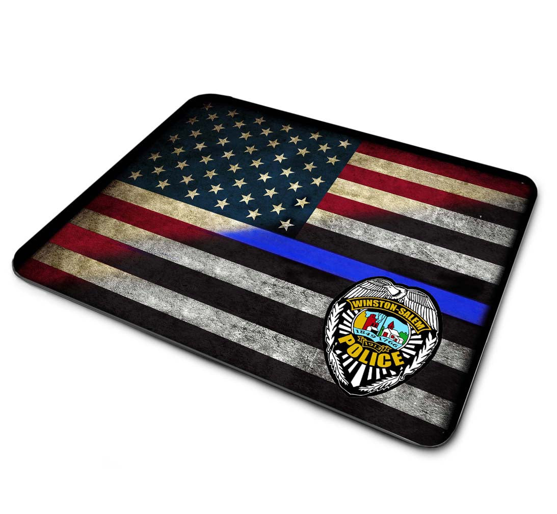 WEB American Flag Thin Blue Line Flag WSPD Emblem Mouse Pad